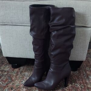 Eggplant Christian Siriano Faux Leather Boots
